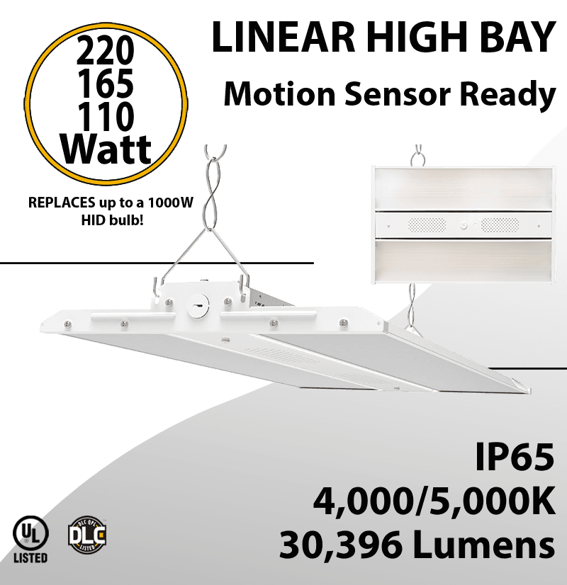 LED Linear High Bay Fixture 2Ft. 110/165/220W 30396Lm 4000/5000K