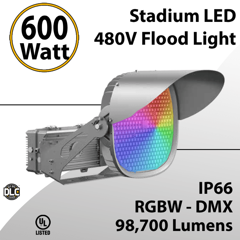 Stadium Lights Sports Lamp 600W RGBW DMX 98700Lm 200-480V IP66