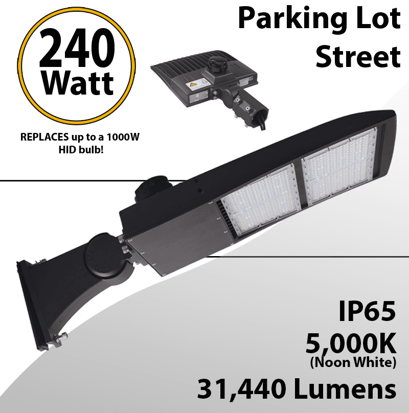 LED Street Light fixture 240W 31440Lm 5000K UL IP67 DLC