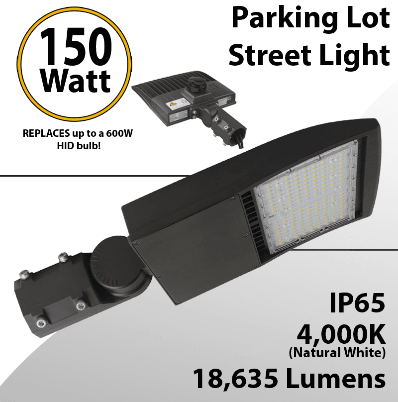 LED Street Light parking lot light 150W 18635Lm 4000K UL IP65 DLC