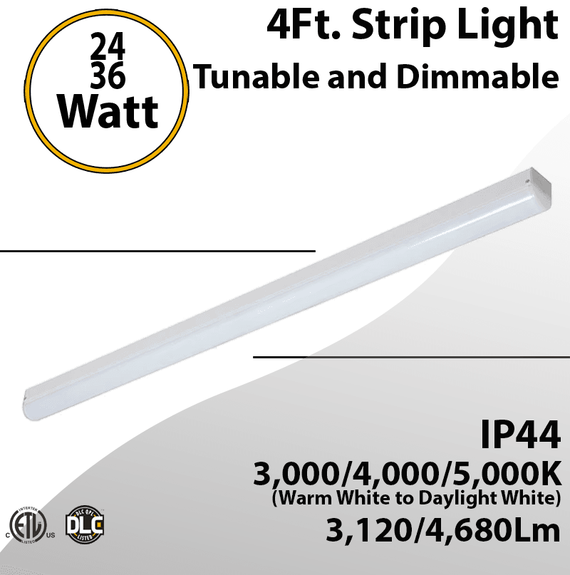 Tunable LED Linear Strip Dimmable - Wattage 24W 36W & CCT adjustable, 4680lm max output
