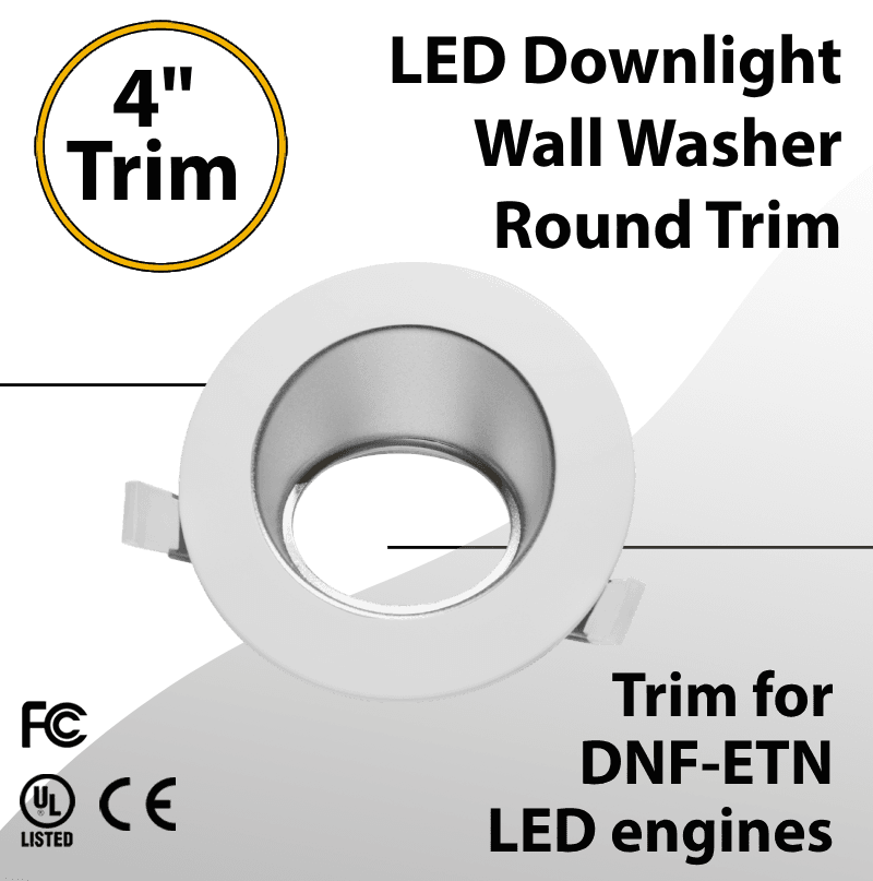 LED Downlight 4 Inch Round Wall Washer Trim