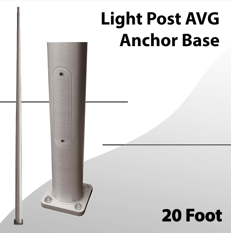 Light Post 20Ft AVG Anchor Base Aluminum Tapered Dark Aluminum