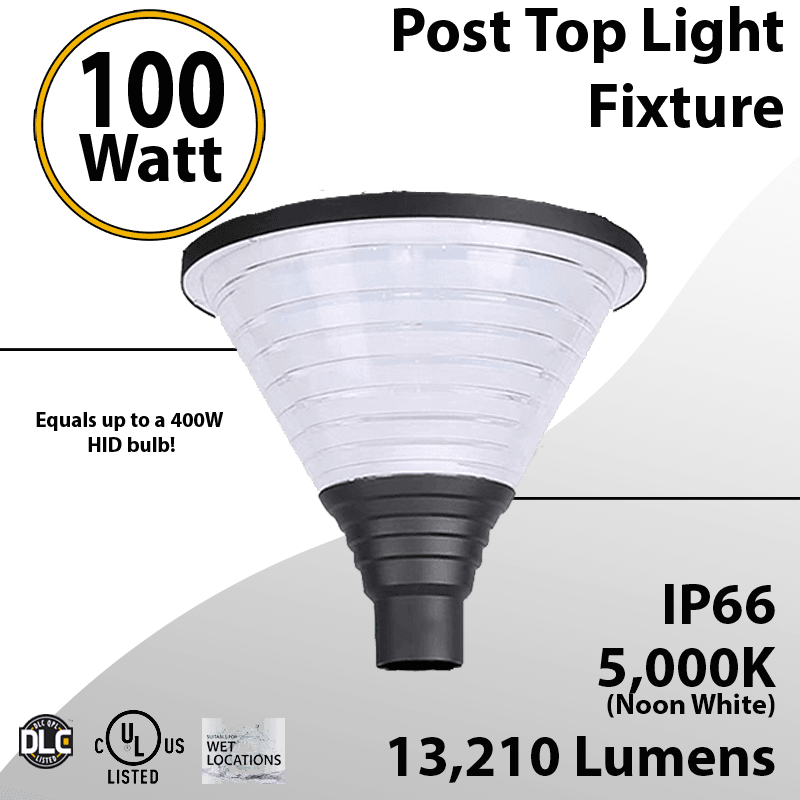 Top Post Light 100W LED 13210 Lumen 5000K