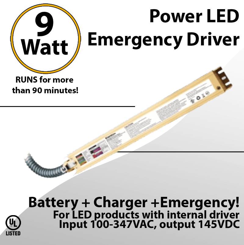 LED External Emergency Driver 9 Watt Field Installable UL 100-347VAC