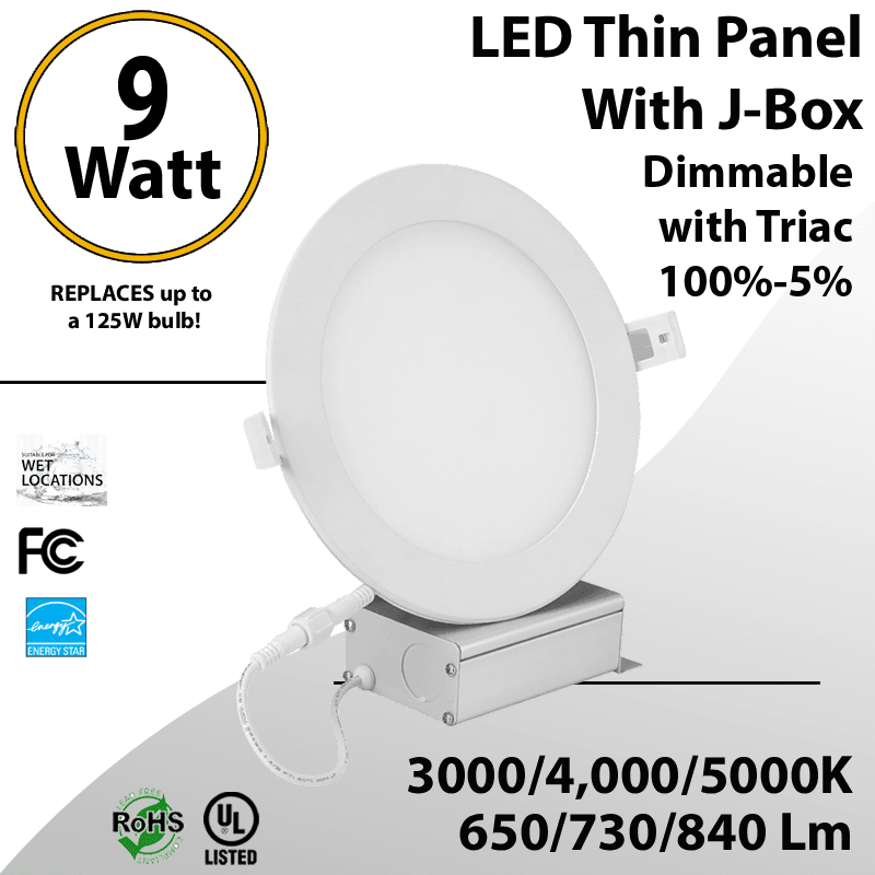 Downlight for Recessed Light Ultra Thin LED Panel 4" 9W Tunable White
