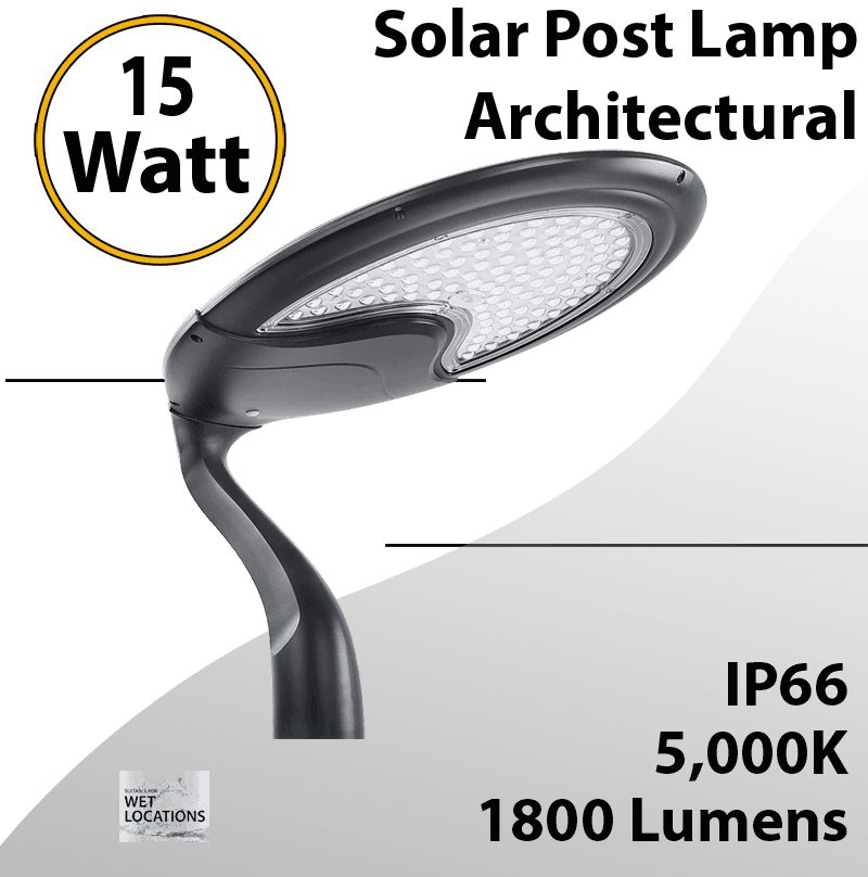 Solar Post Top Lamp Architectural 36Ah Battery 1800Lm
