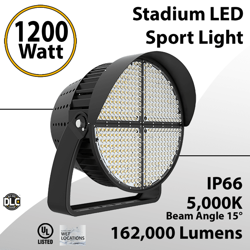 Stadium Lights Sports Lighting 1200W 162000Lm IP66 15° Beam Angle