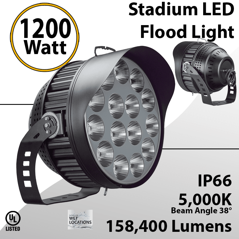 Field Lighting Stadium Light 1200W 158400 lumens beam Angle 38°