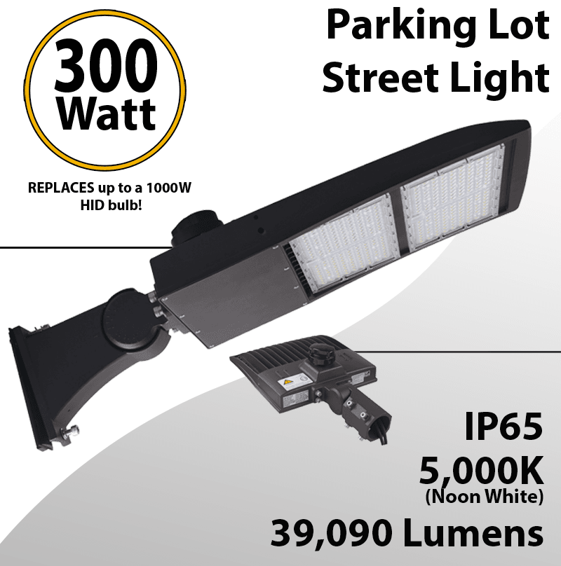 Street Light Parking Lot Light 300W 39090Lm 5000K UL IP65 DLC