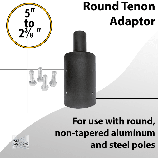 Tapered Light pole tenon adapter to 2-3/8"