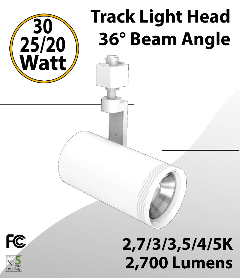 Track light Head 30/25/20W White 36° 27/30/35/40/50K 2700Lm