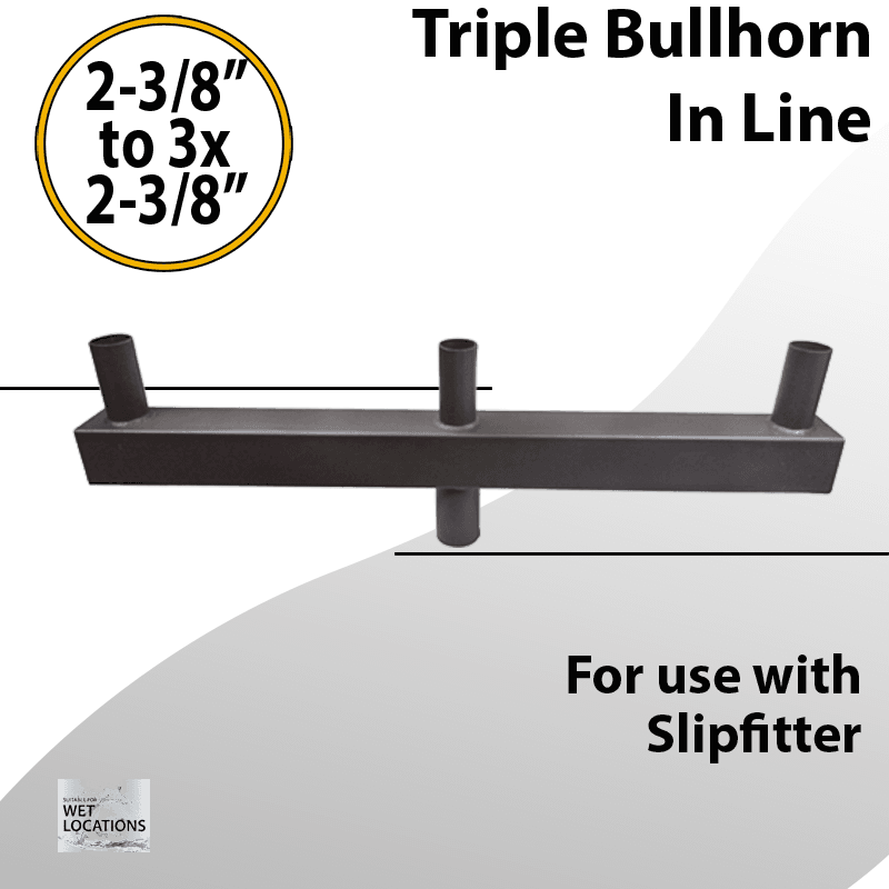 Triple Bullhorn for 3 Lights Low Profile 180 degree