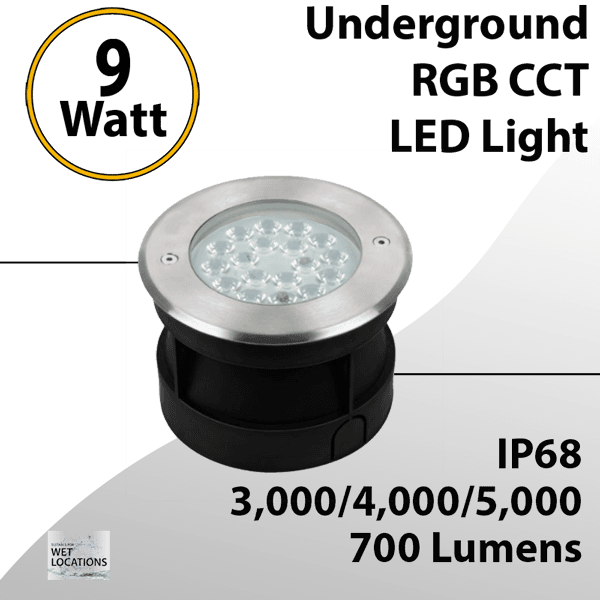Premium 6" 9W RGB + CCT Underground Light - High Brightness 700LM, IP68