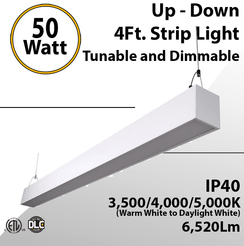 Up Down Linear Pendant 50W White 3CCT 3000K 40000K 50000K 6500lm