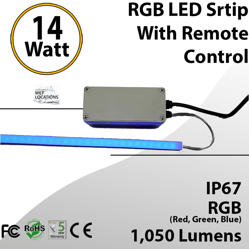 RGB LED Strip IP67 with remote control and expandable