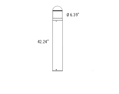 Bollard Led Light Outdoors Round 14/19/24W Selectable 4200Lm 3CCT