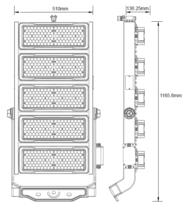 Stadium Lights and LED Sports Lamp 1250W 168543 Lm 5000K IP66 CE UL