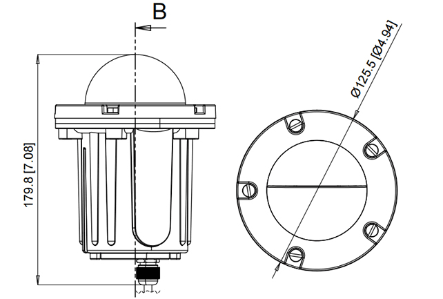 In Ground, Well Lights 180 Degree To One Side