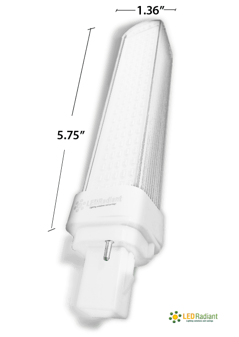 10W PL LED Bulb lamp 1000Lm 6500K G24-d3 IP40 Frosted UL. Direct Line (Remove Ballast)