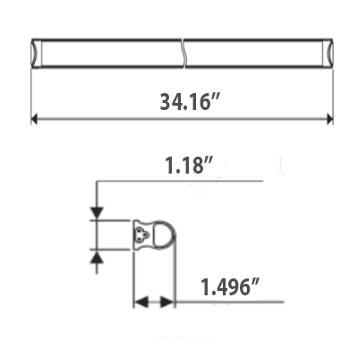 Integrated Industrial LED tube Light 3Ft 20W Clear Lens 3100Lm 6500K