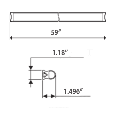 Efficient Integrated LED Tube Light 5Ft, 40W, 5880Lm, 6500K Clear Lens