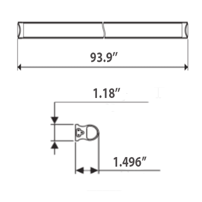 Integrated Industrial LED tube Light 8Ft Clear Lens 6500K 10630Lm 72W