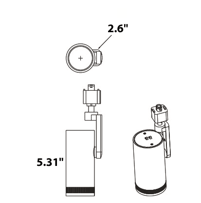 Track light Head 20/15/10W Black 20°- 50° Adjustable 27/30/35/40/50K